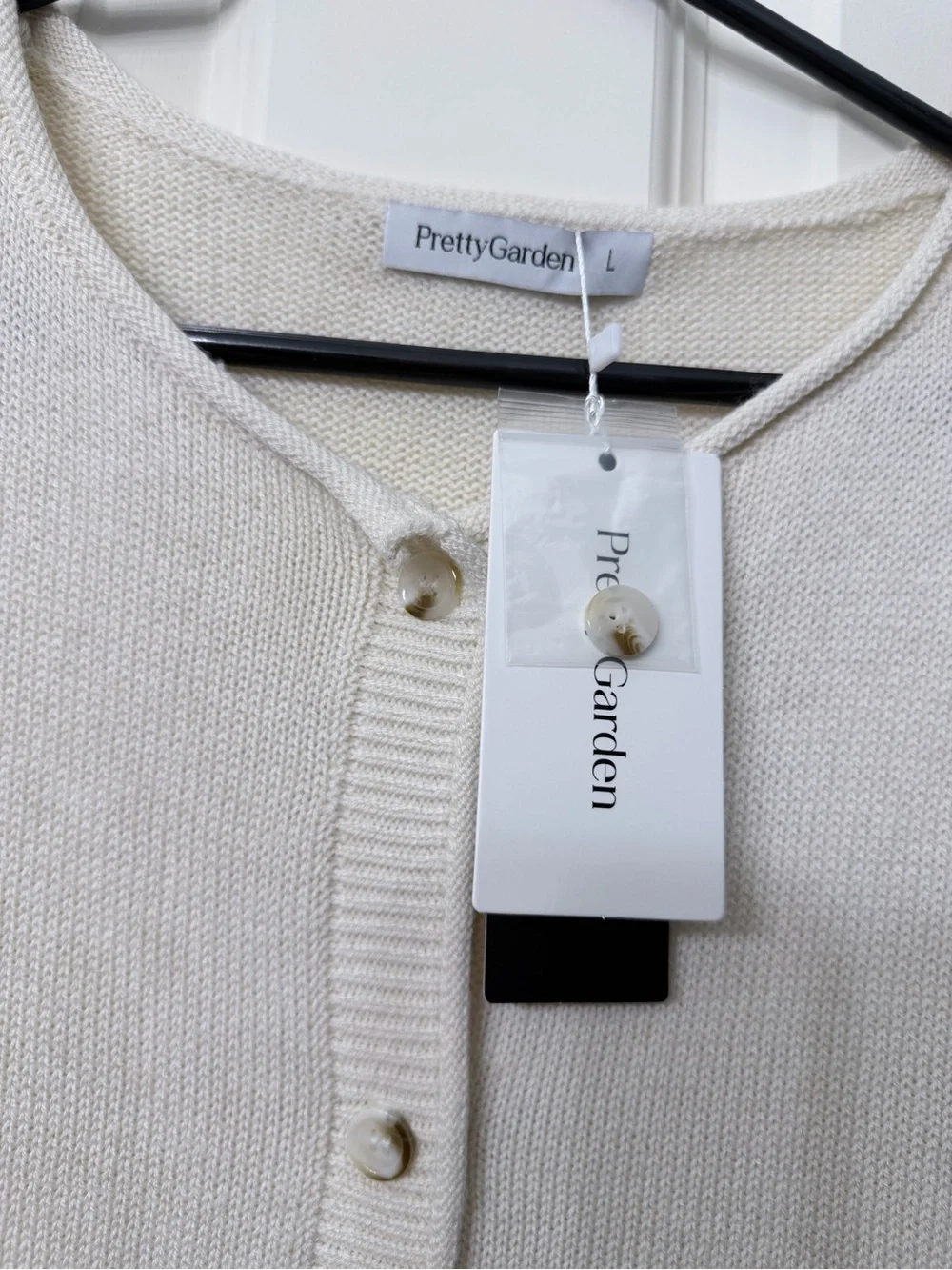 PrettyGarden Cream Sleeveless Button-Front Knit Vest